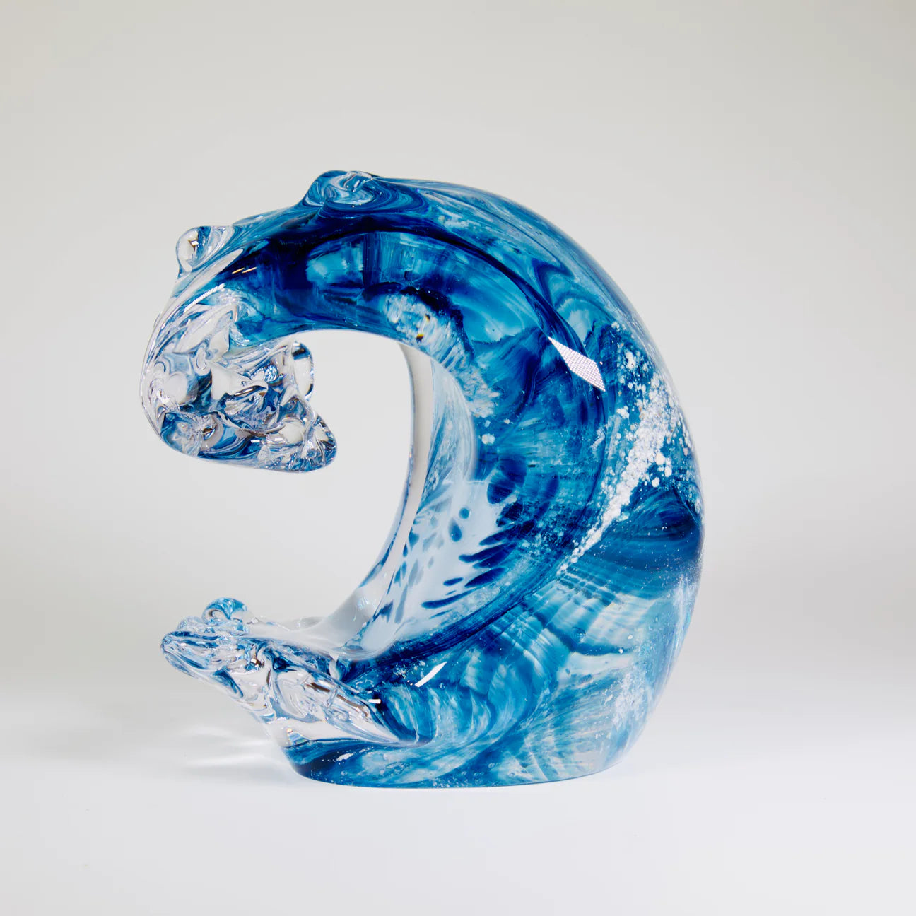 Crystal Glass Ashes Sea Wave Keepsake