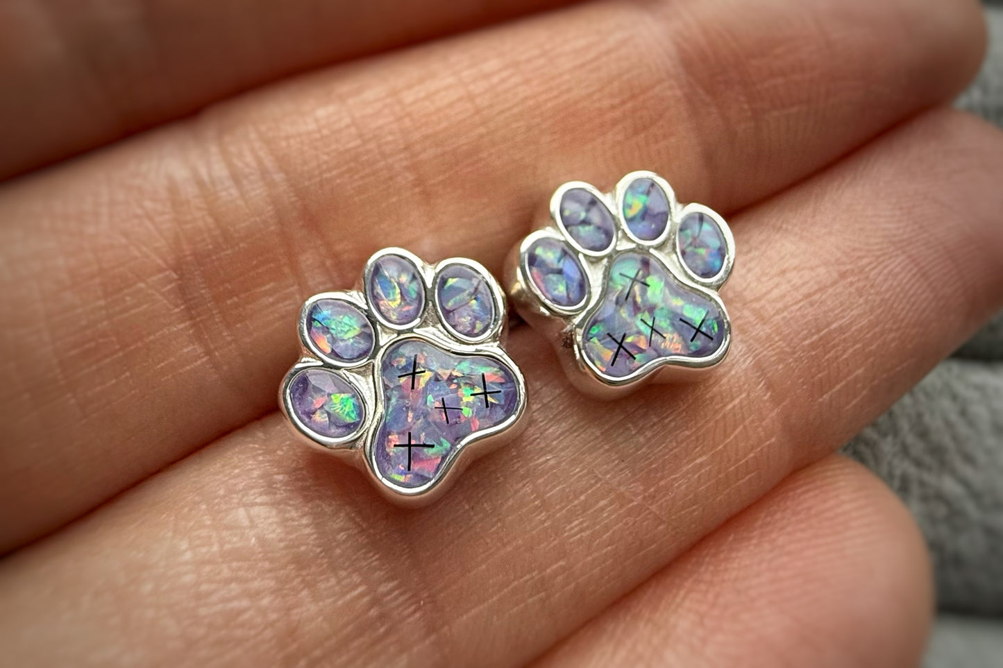 925 Silver Paw-Print Earrings