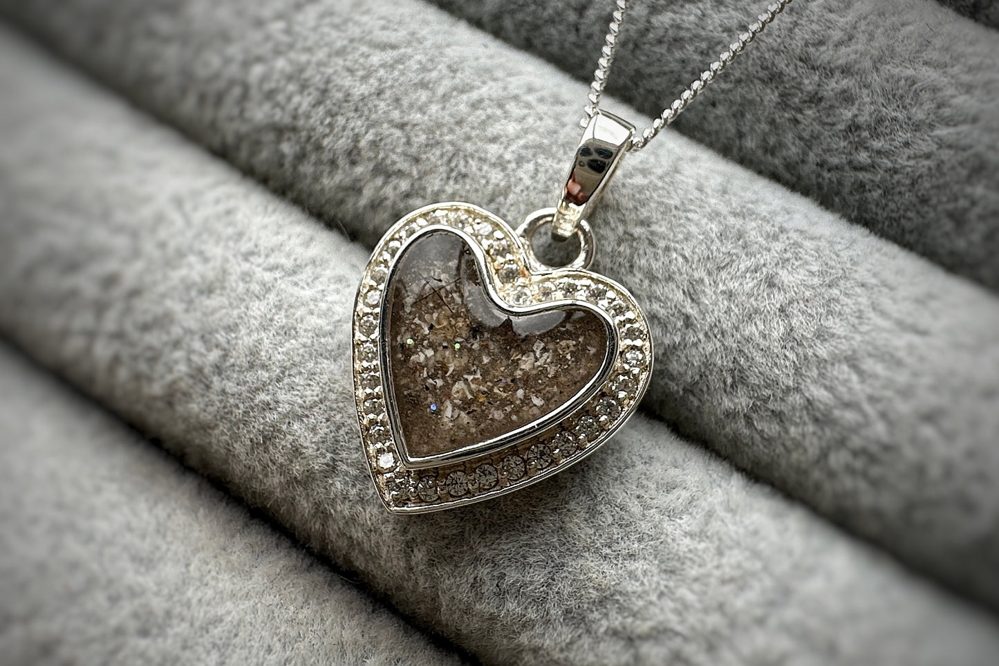 925 Silver Heart Crystal Surround Pendant