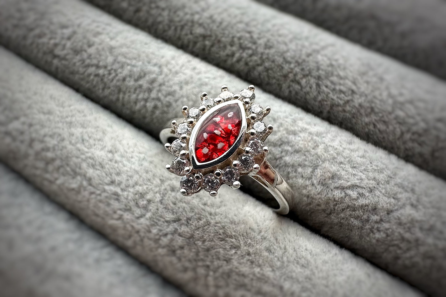 925 Silver Princess Marquise Crystal Ring