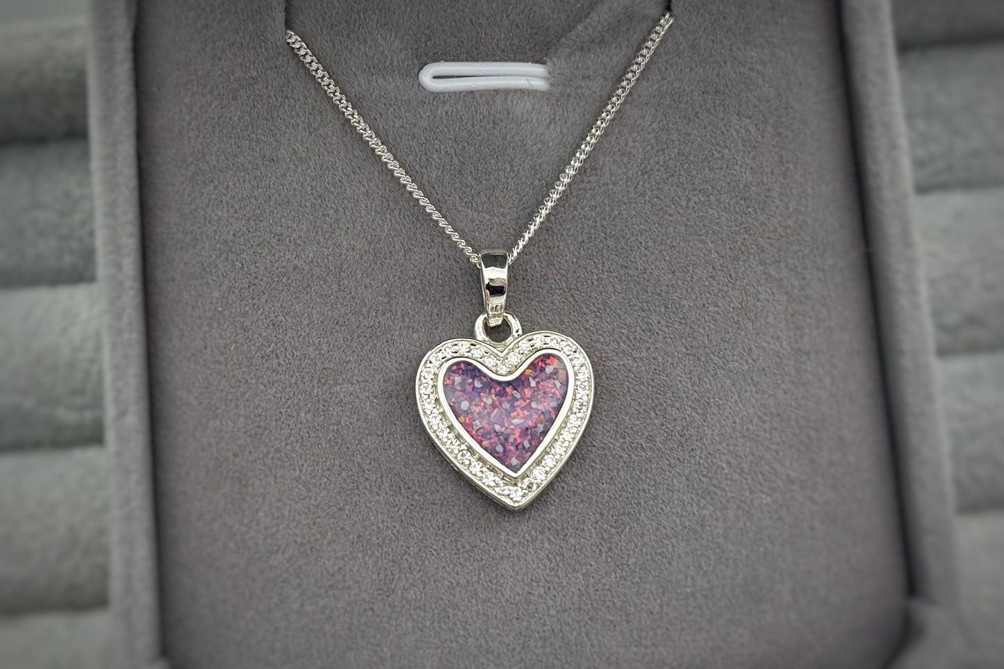 925 Silver Heart Crystal Surround Pendant