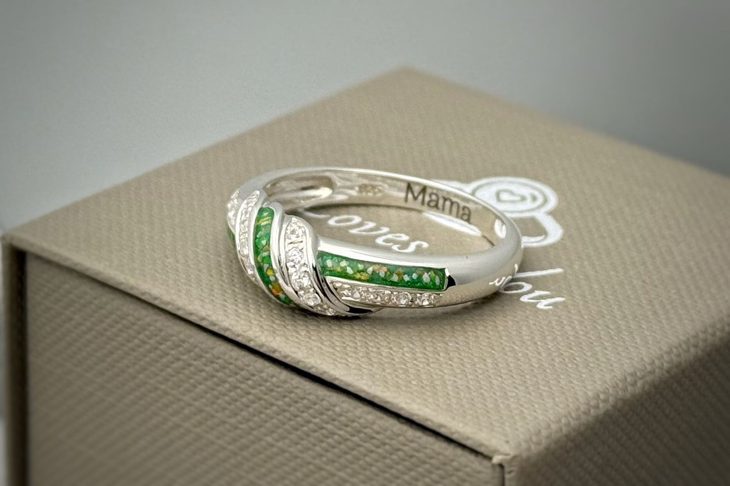 925 Silver Three Stone Knot Twist Band Ring