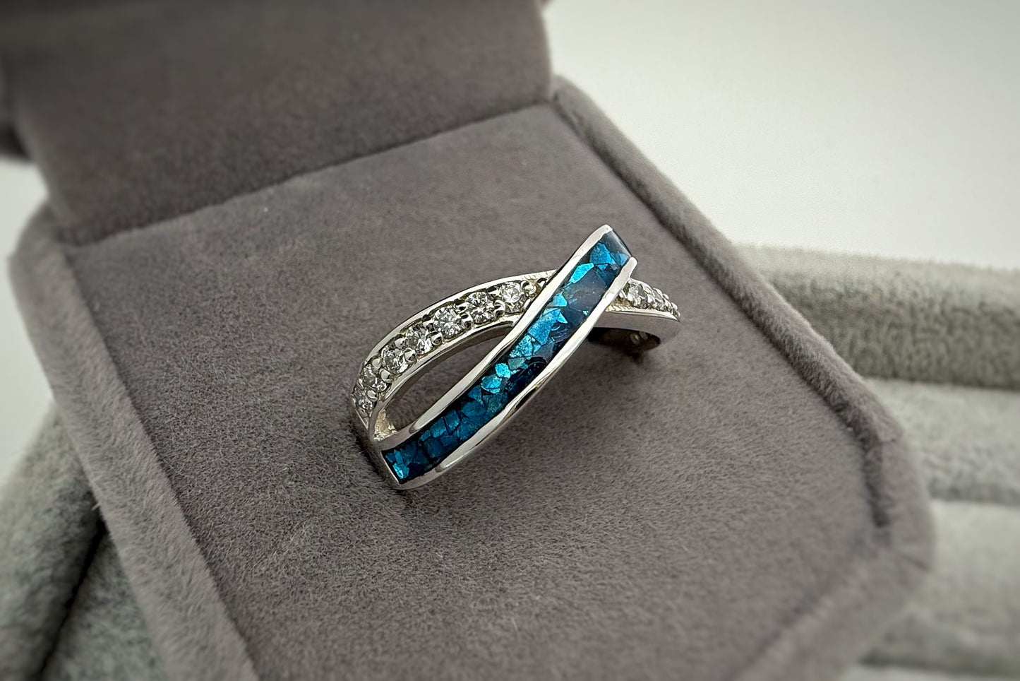 925 Silver Infinity Crystal Ring