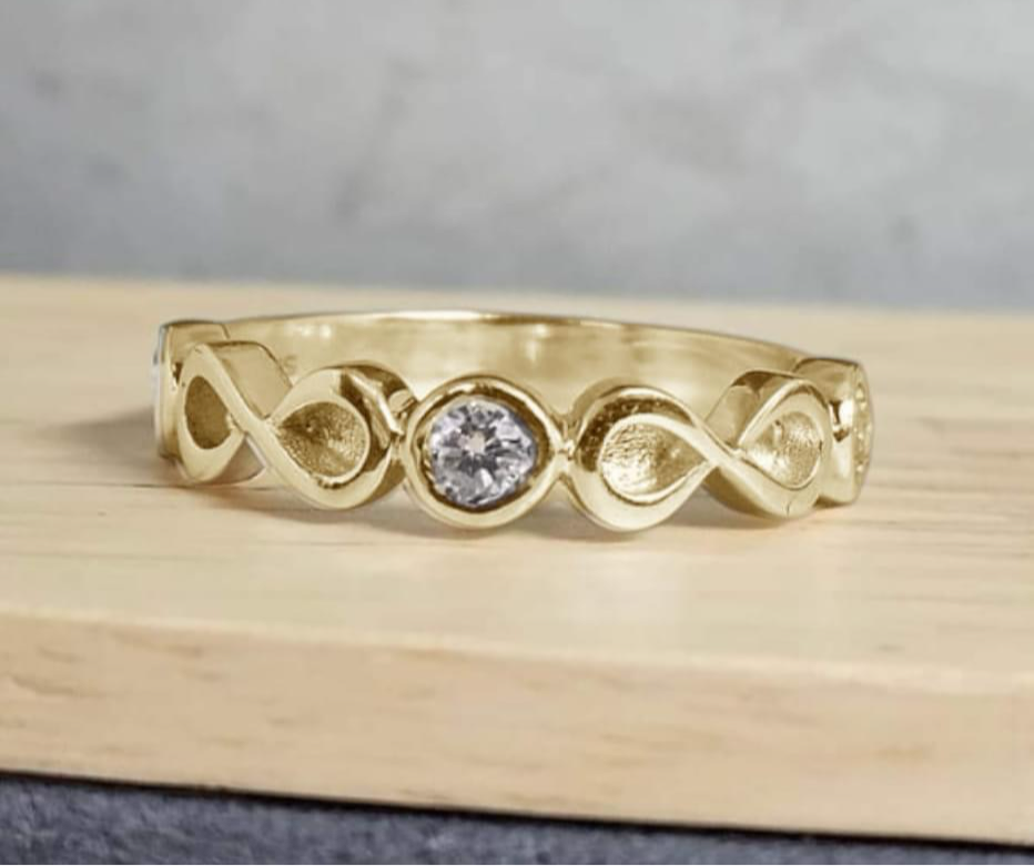 9k Gold Double Infinity Band Ring