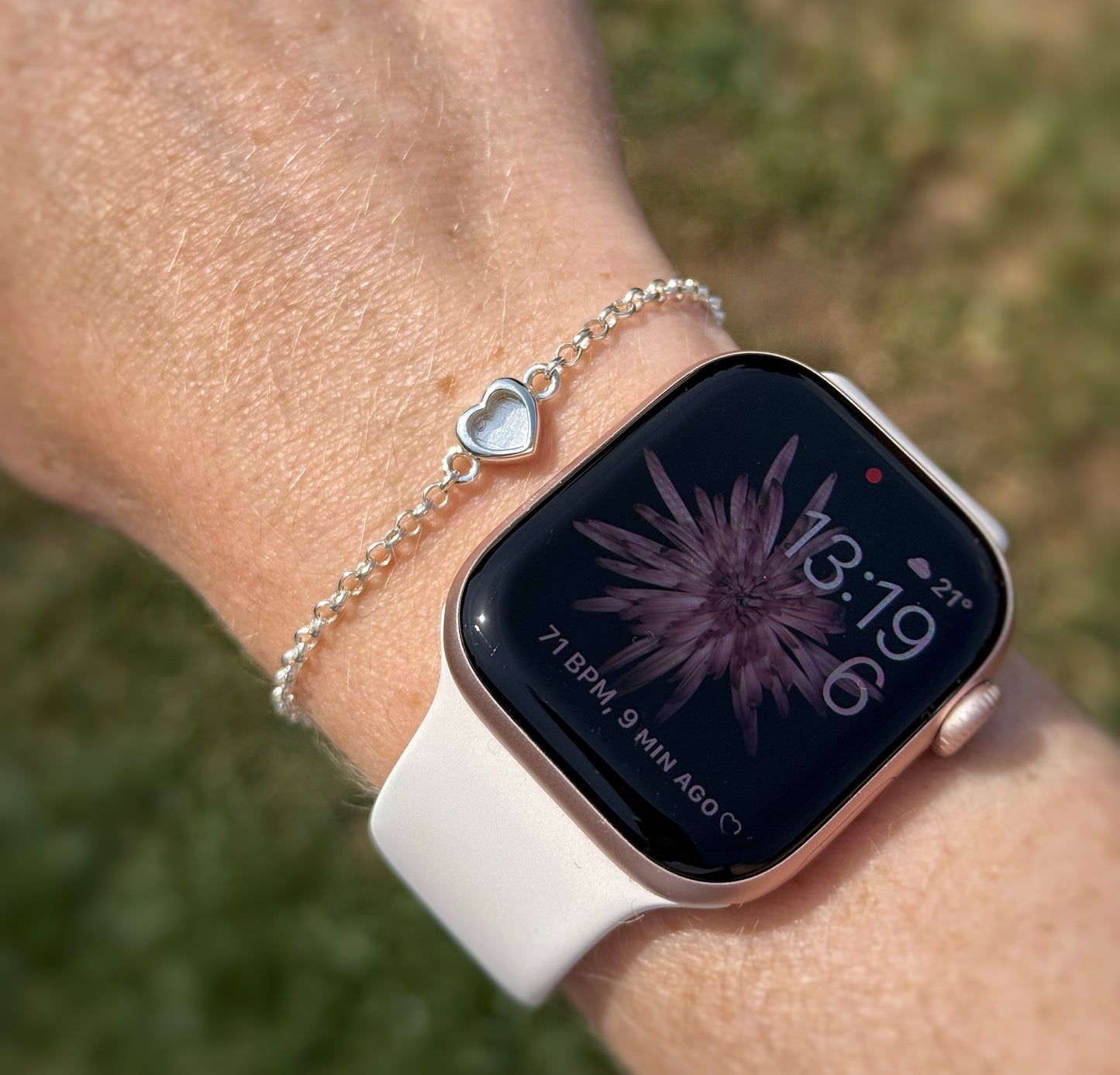 925 Silver Adjustable Belcher Chain Heart Bracelet