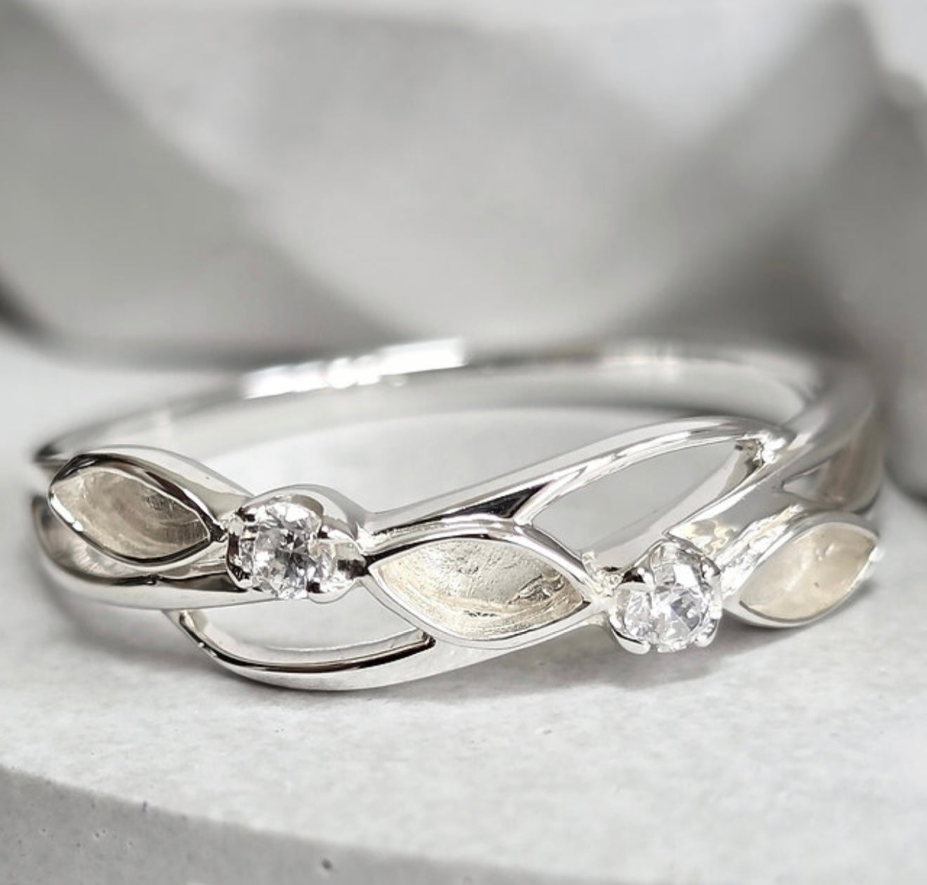 925 Silver Three Stone Eternity Ring