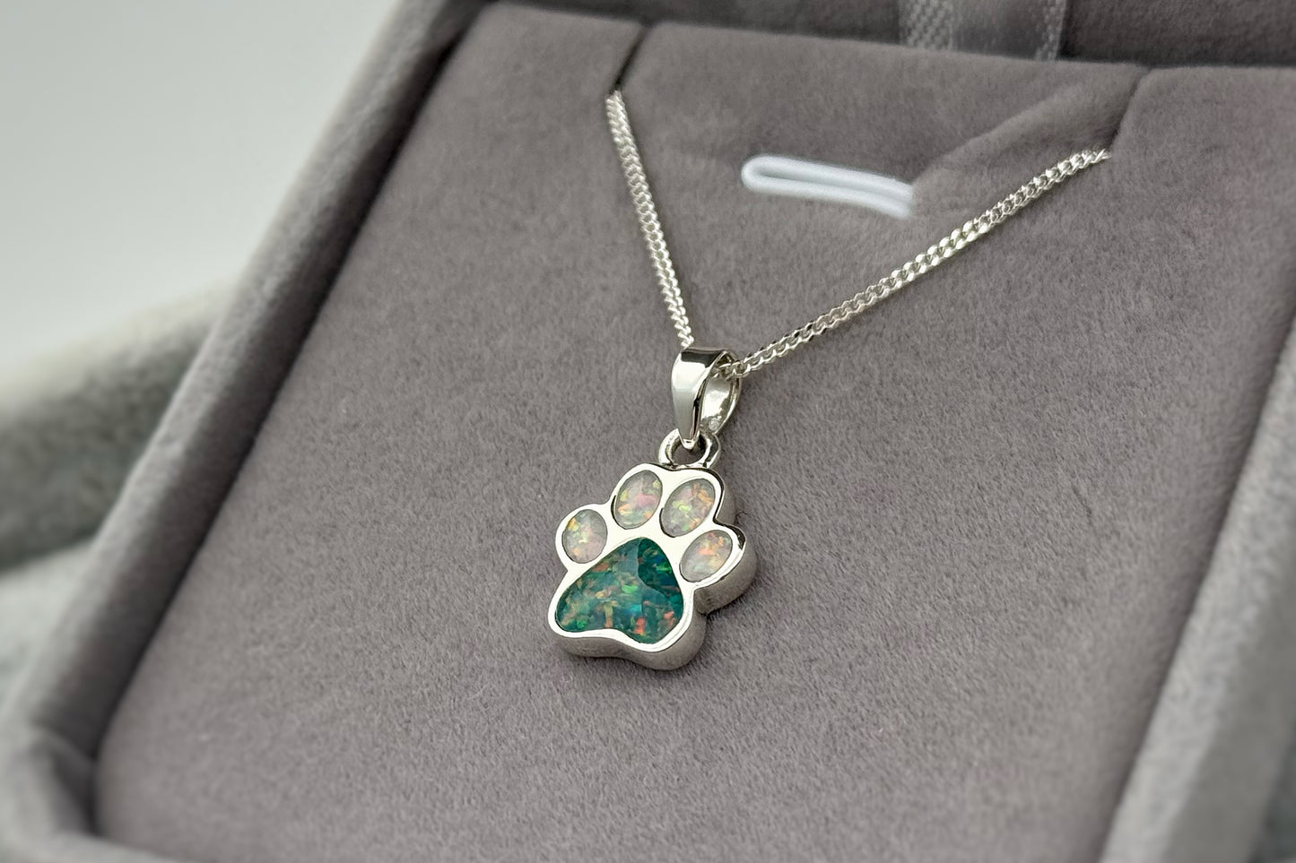 925 Silver Simple Paw Print Pendant