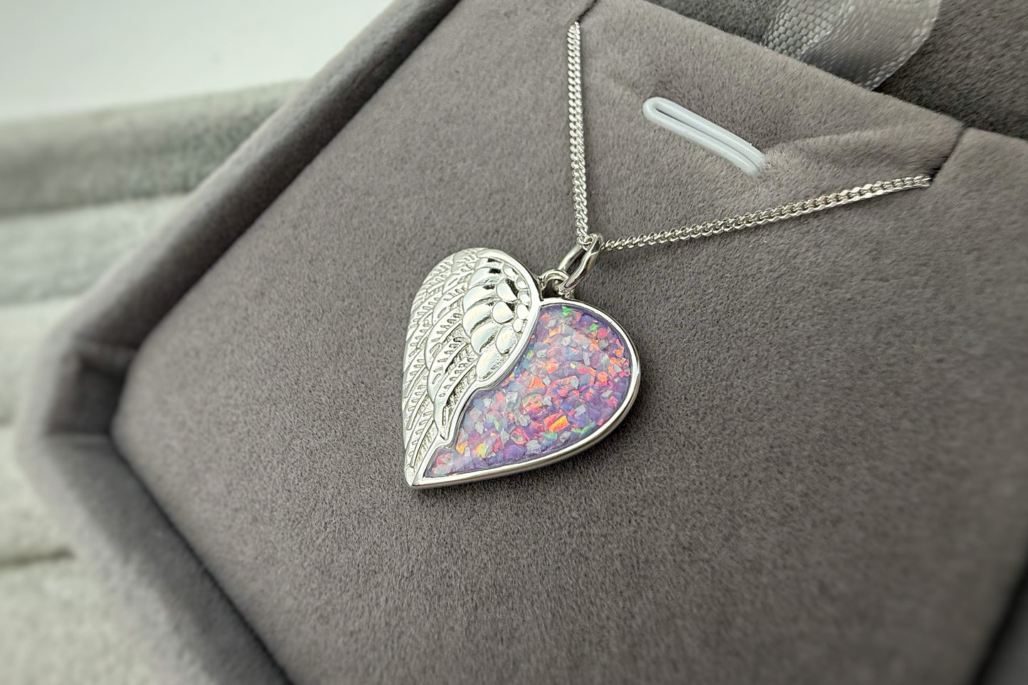 925 Silver Half Wing Heart Pendant