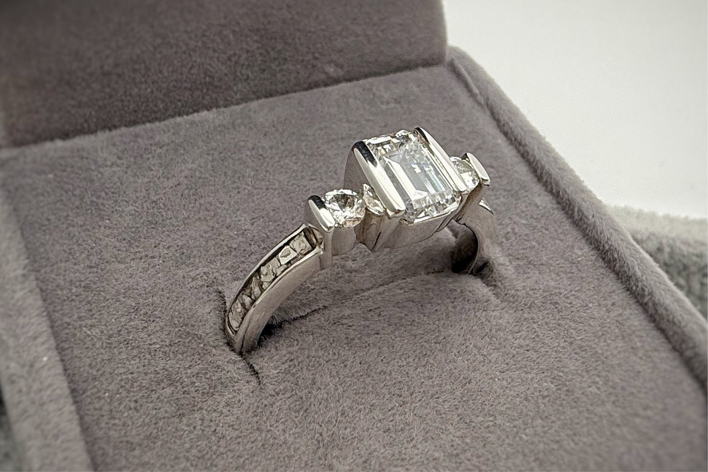 925 Silver Emerald Cut Solitaire Ring