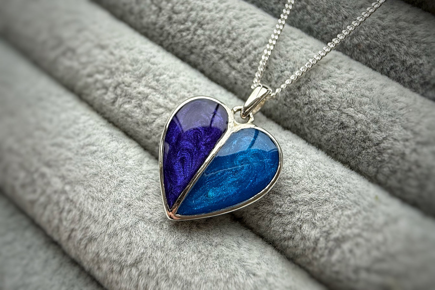 925 Silver Split Heart Pendant