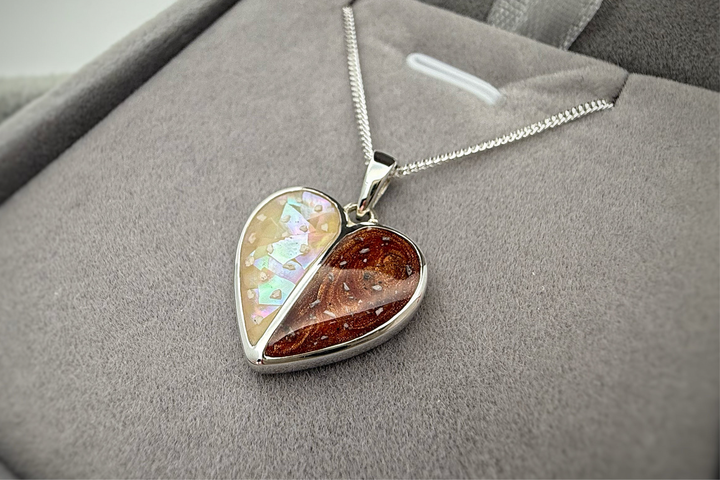 925 Silver Split Heart Pendant