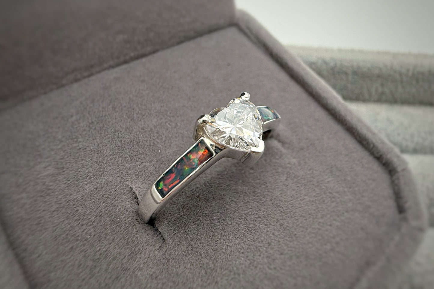 925 Silver Heart Solitaire Ring