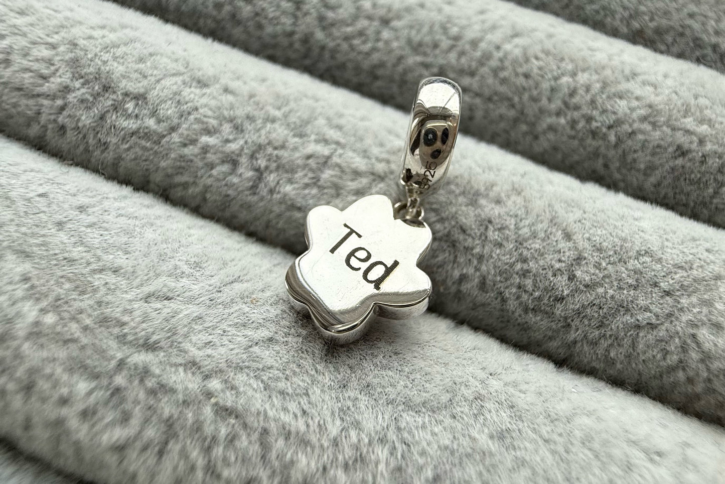 925 Silver Paw Print Dangle Charm