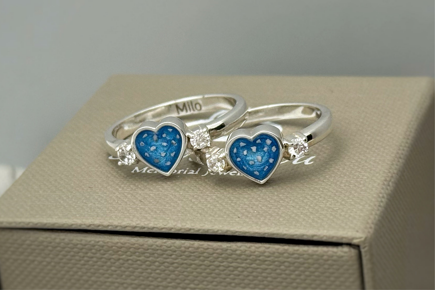 925 Silver Heart Single Crystal Side Ring