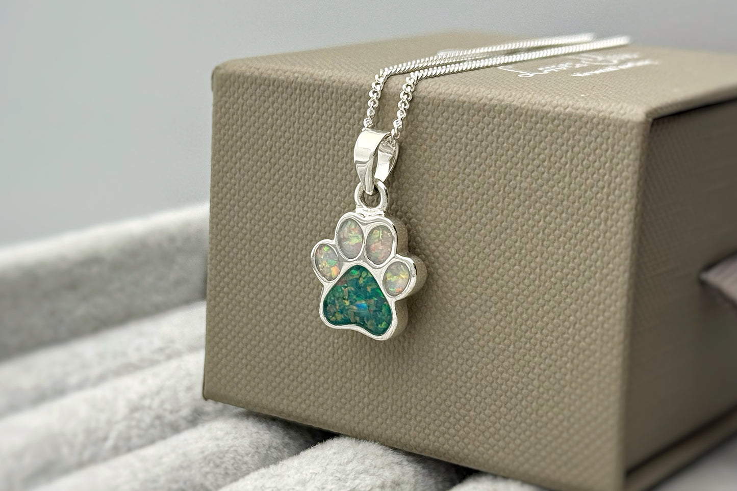 925 Silver Simple Paw Print Pendant