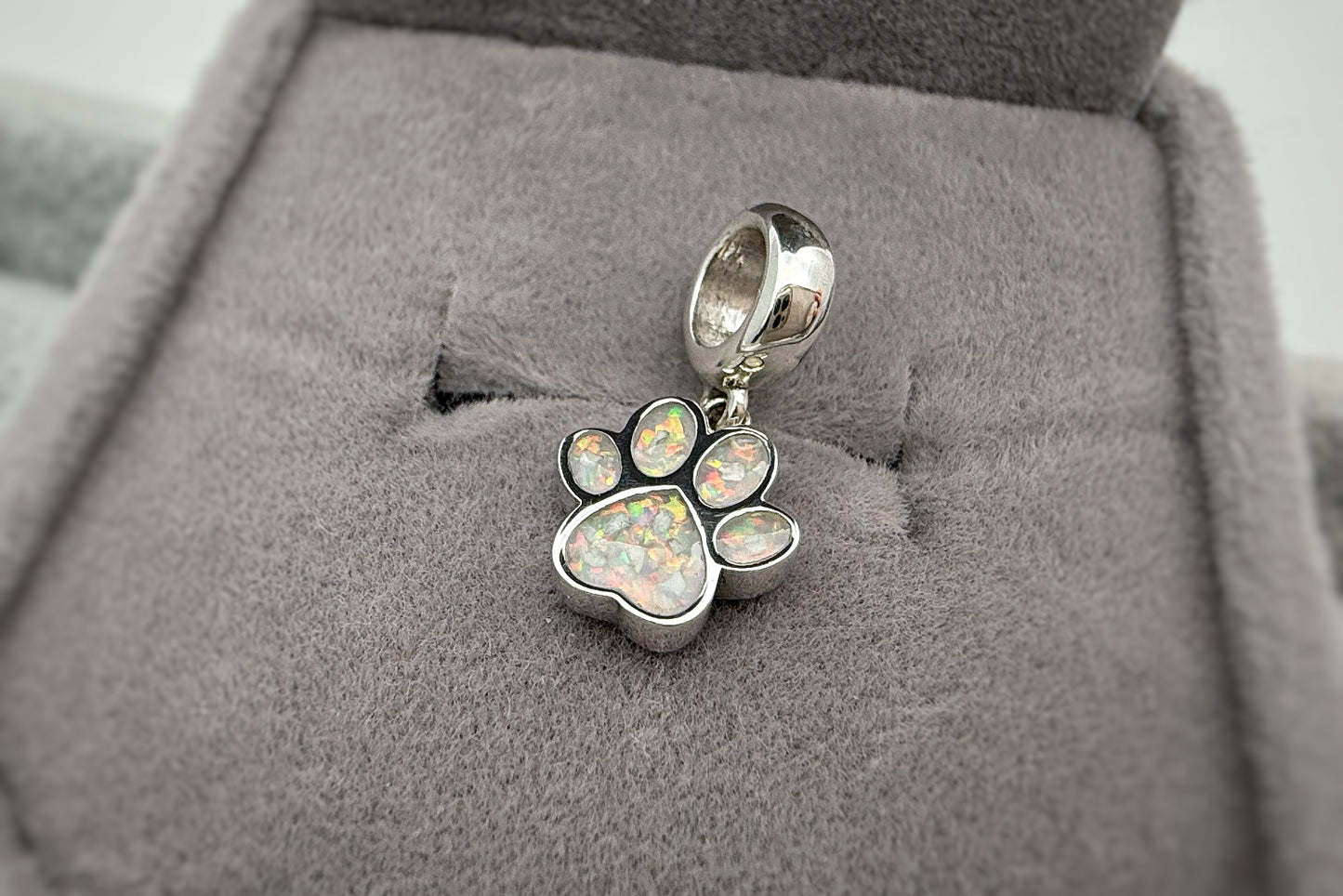 925 Silver Paw Print Dangle Charm