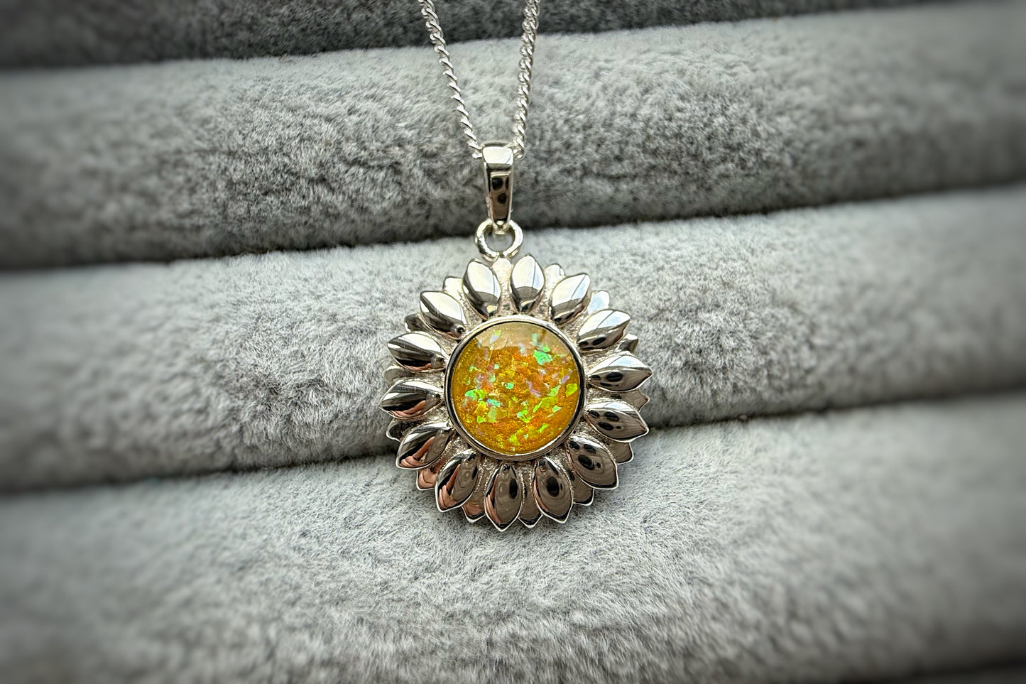 925 Silver Sunflower Pendant