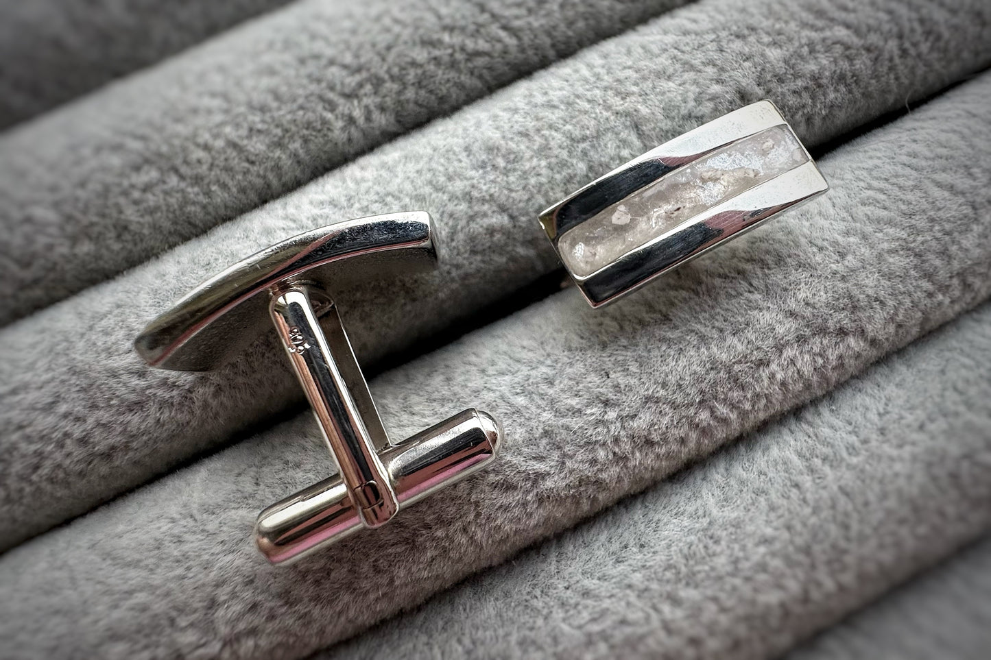 925 Silver Gent’s Curved Rectangular Cufflinks
