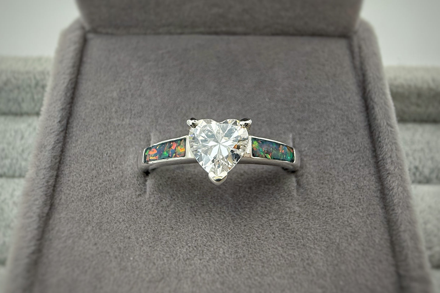 925 Silver Heart Solitaire Ring