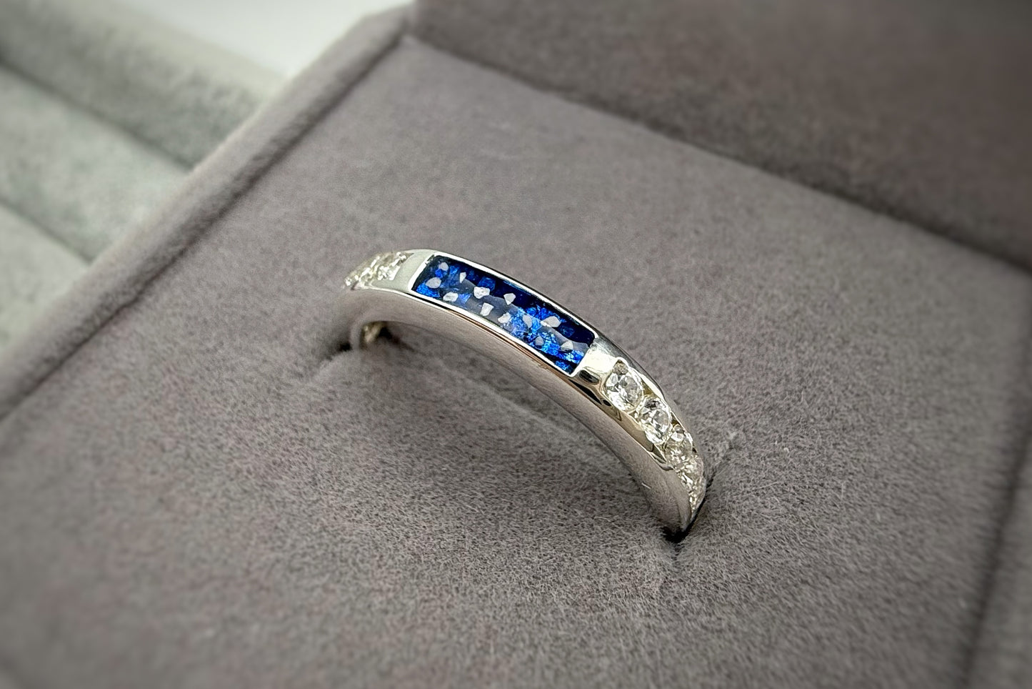 925 Silver Rectangular Crystal Channel Set Band Ring