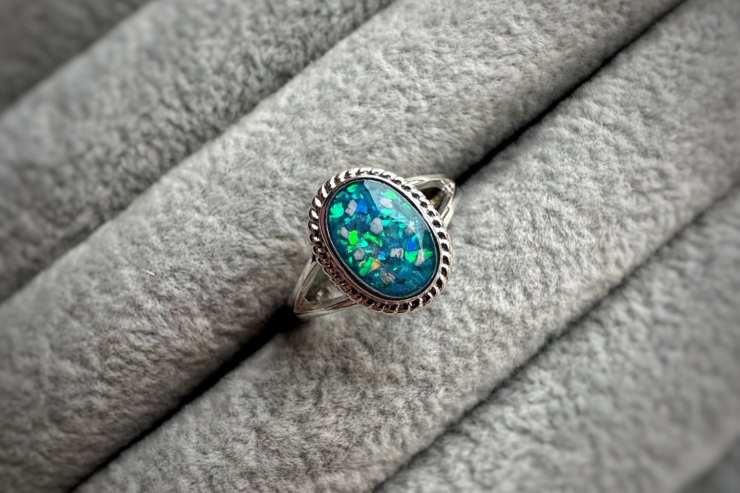 925 Silver Rope Edged Oval Ring