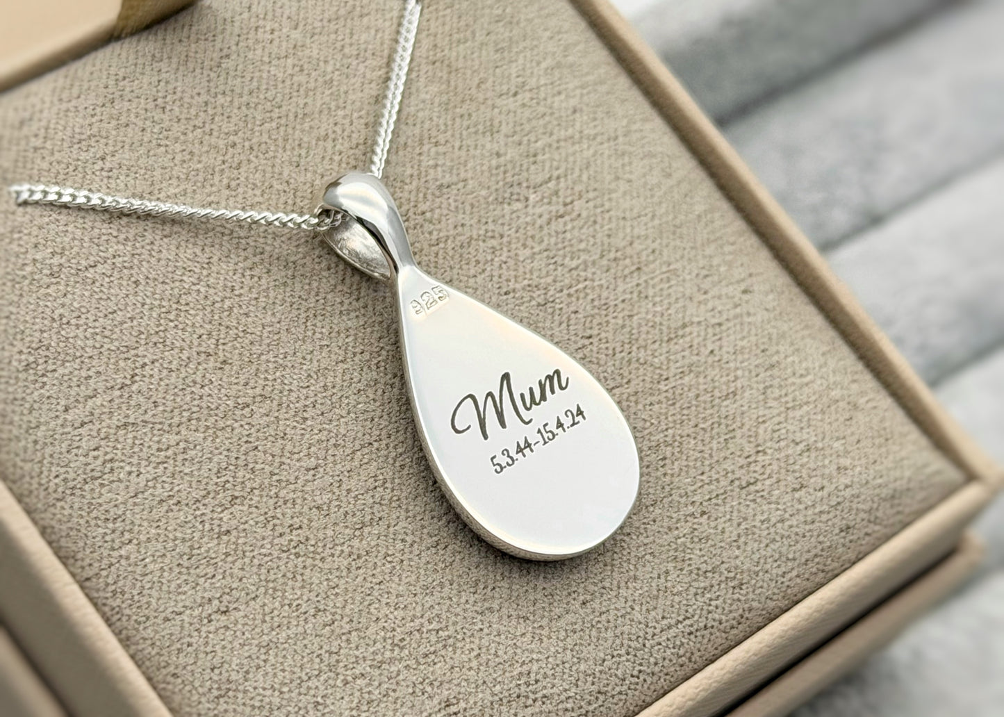 925 Silver Large Teardrop Pendant