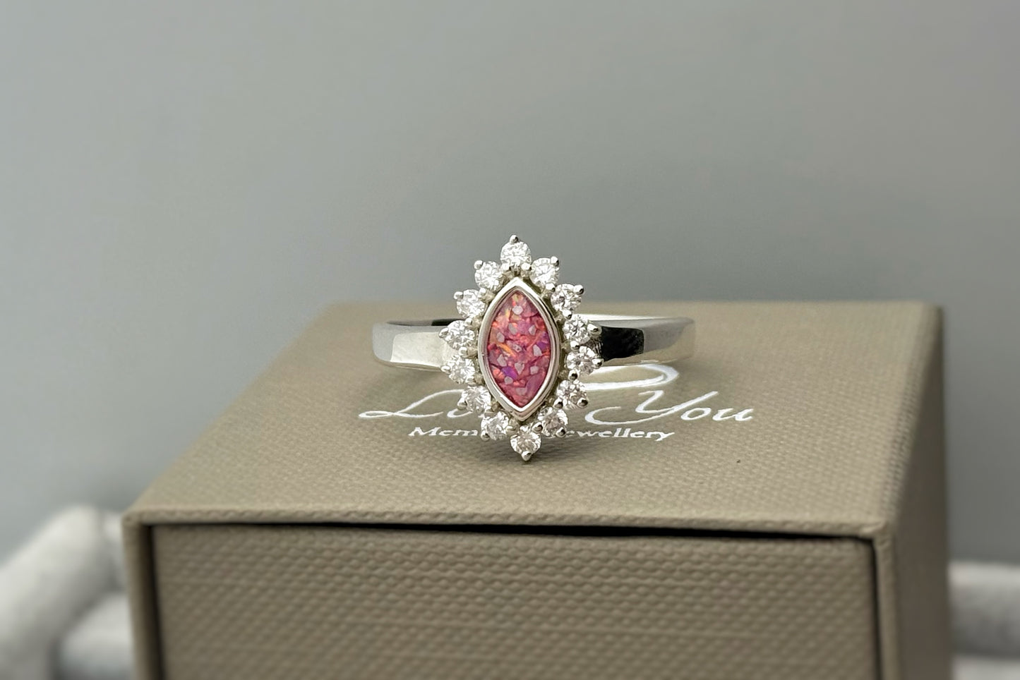 925 Silver Princess Marquise Crystal Ring