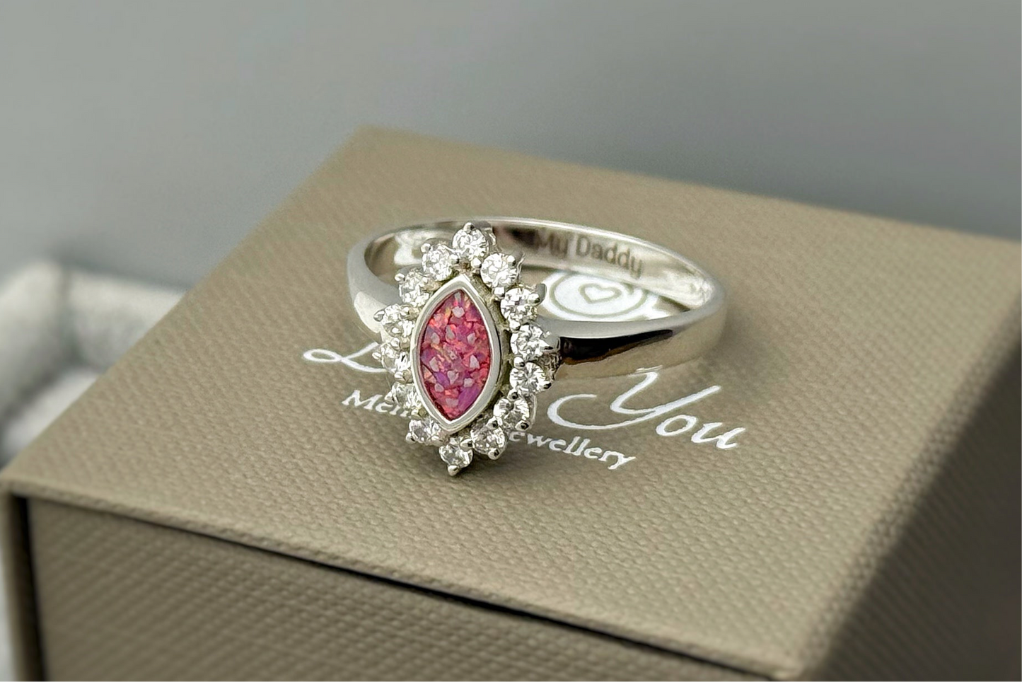 925 Silver Princess Marquise Crystal Ring