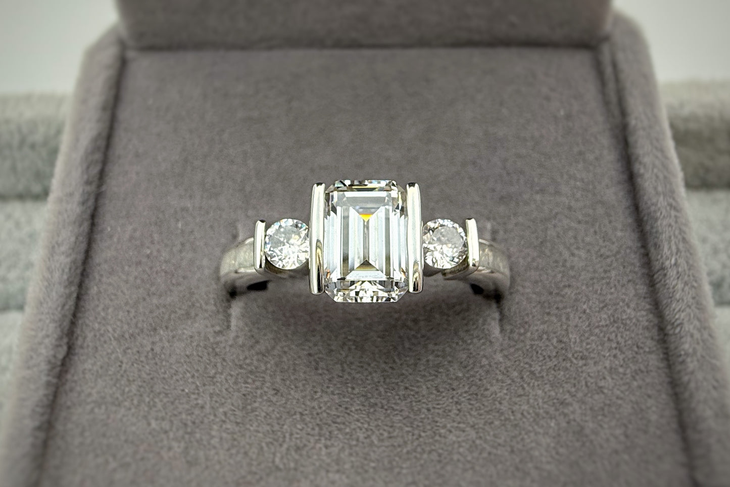 925 Silver Emerald Cut Solitaire Ring