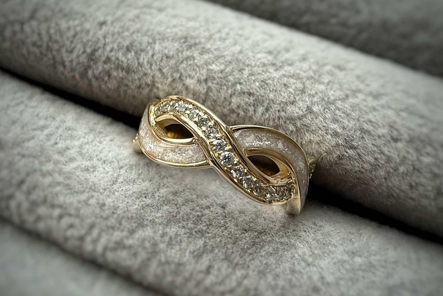 9k Gold Double Wave Crystal Ring