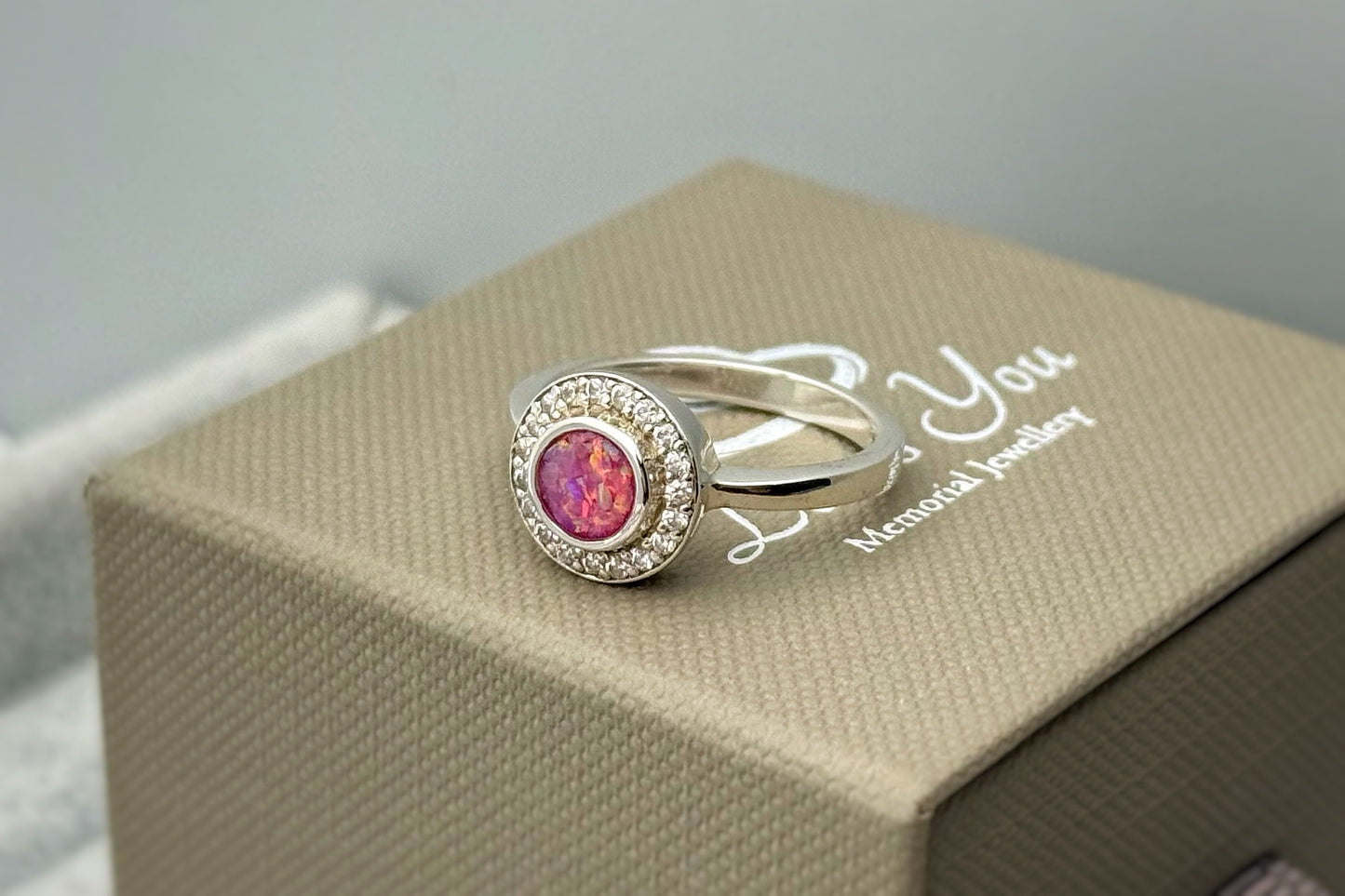 925 Silver Halo Cluster Crystal Ring