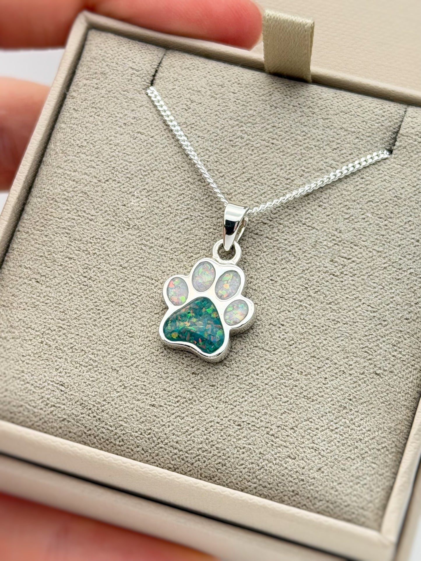 925 Silver Simple Paw Print Pendant