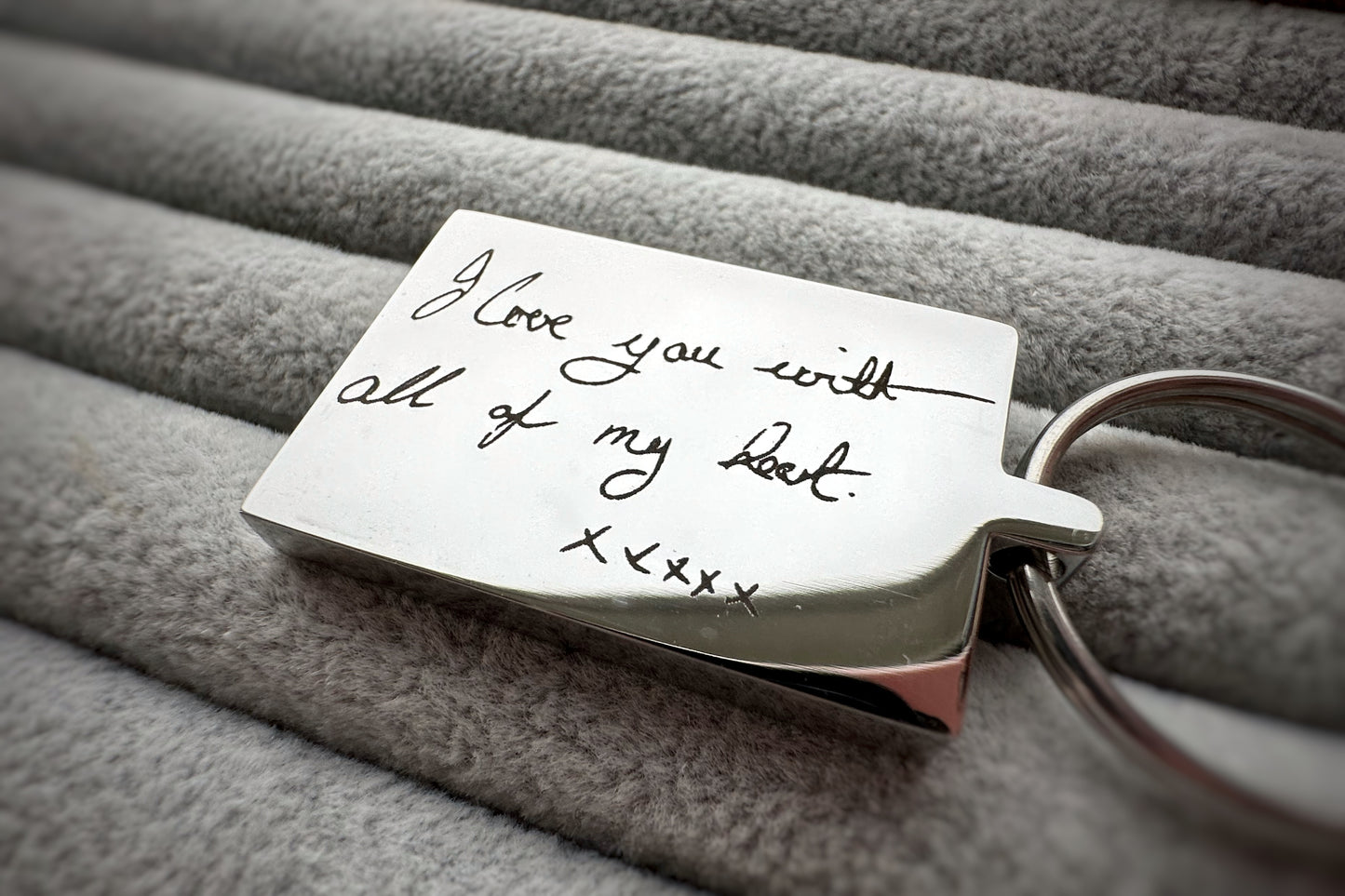 Handwriting/Drawing/Fingerprint Engraved Metal Keyrings