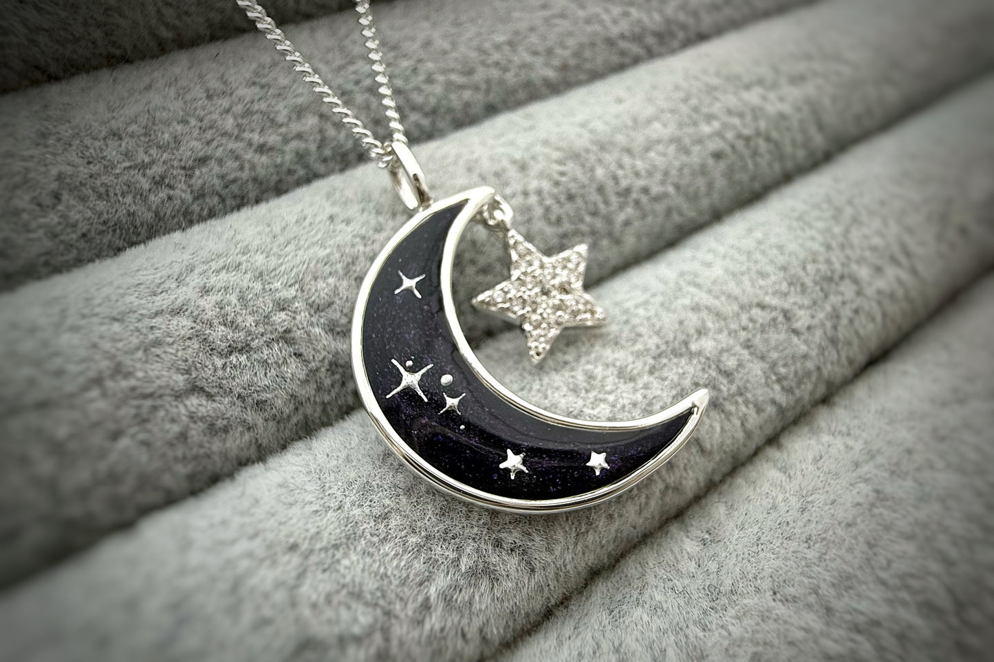 Silver Moon & Star Pendant