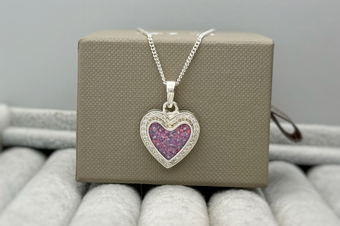 925 Silver Heart Crystal Surround Pendant