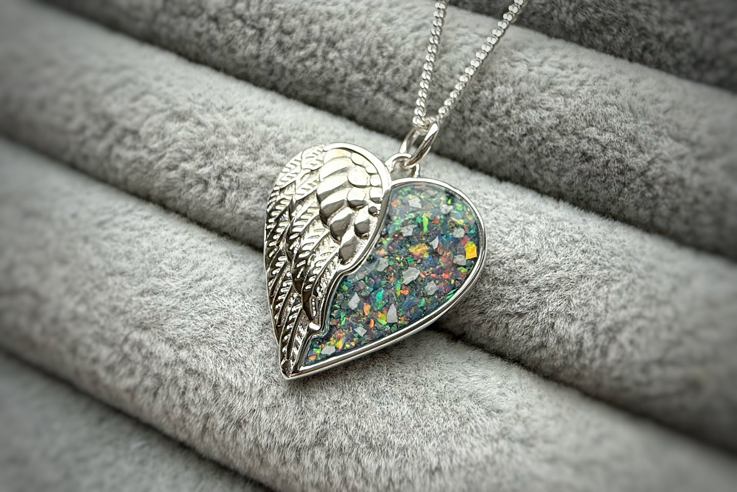 925 Silver Half Wing Heart Pendant