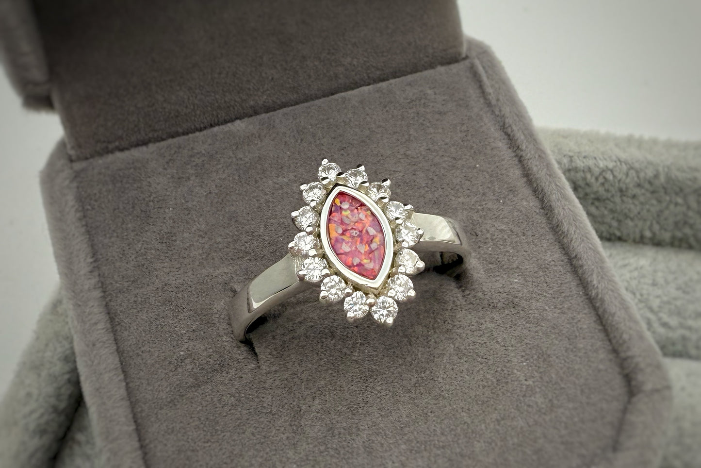 925 Silver Princess Marquise Crystal Ring