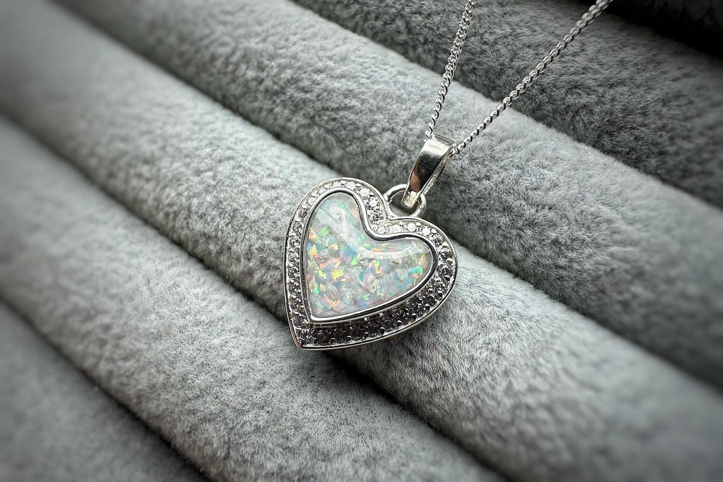 925 Silver Heart Crystal Surround Pendant