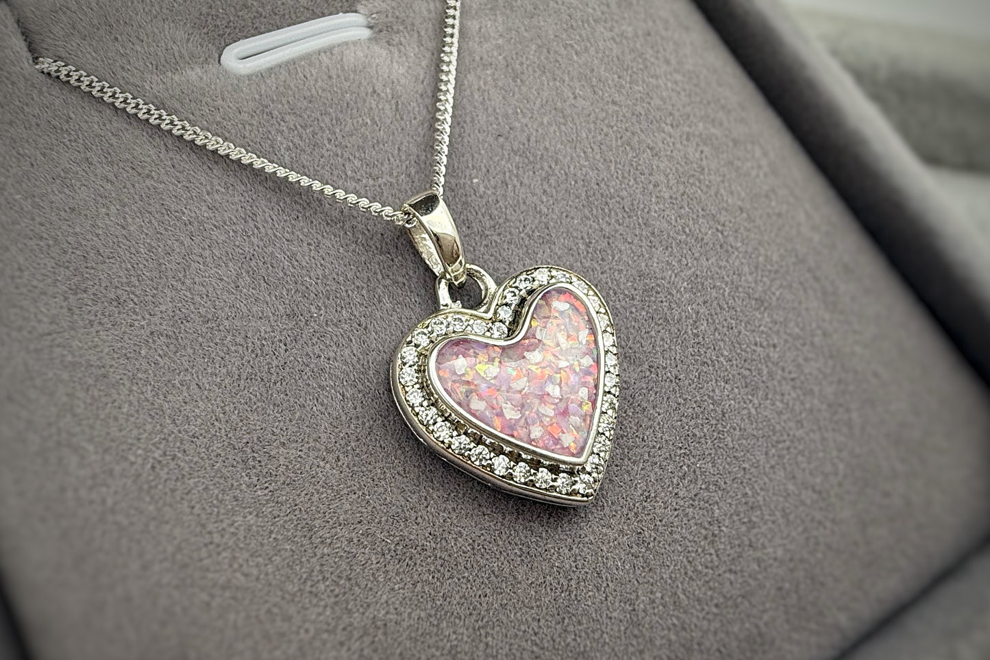 925 Silver Heart Crystal Surround Pendant