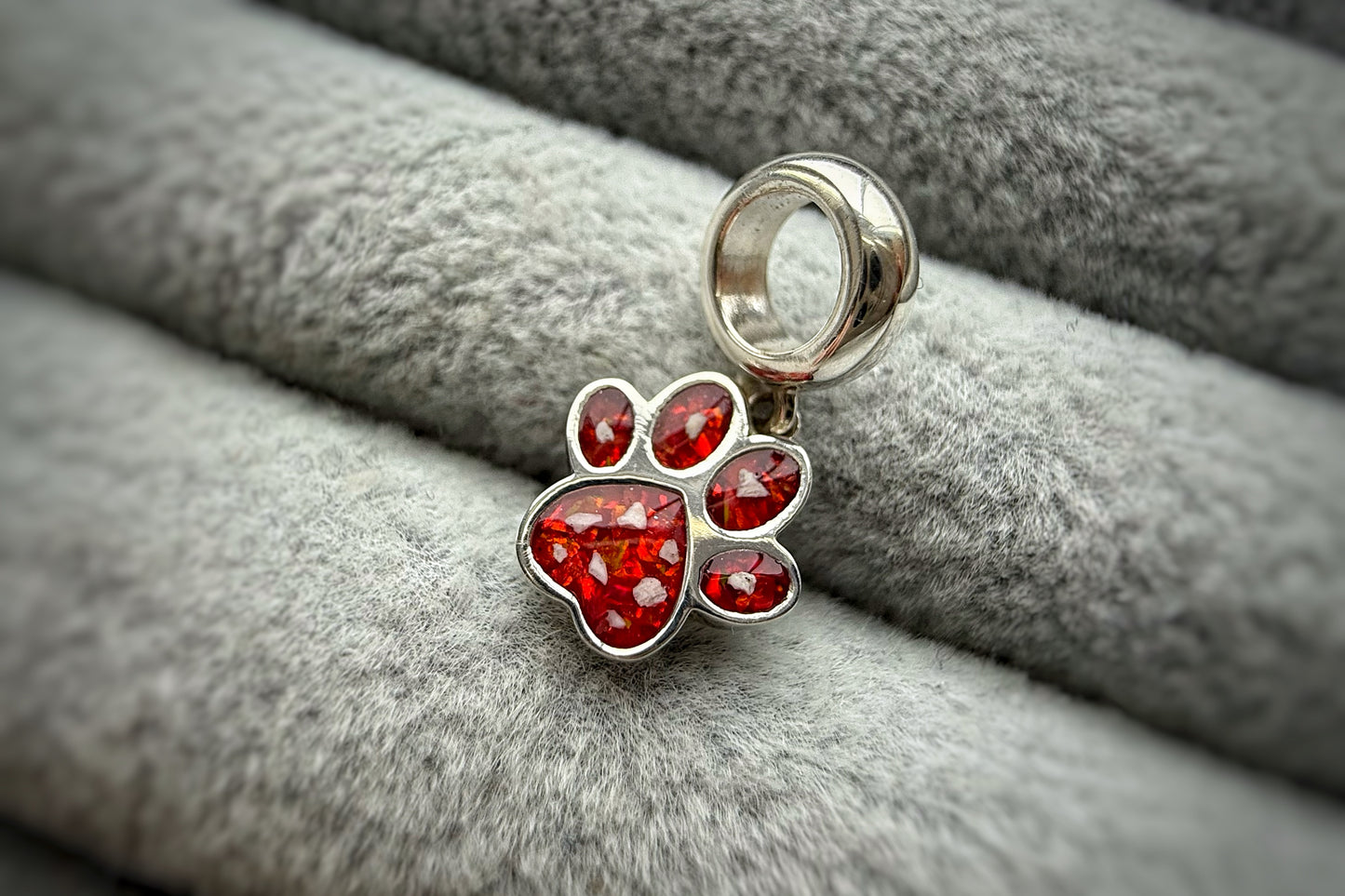 925 Silver Paw Print Dangle Charm