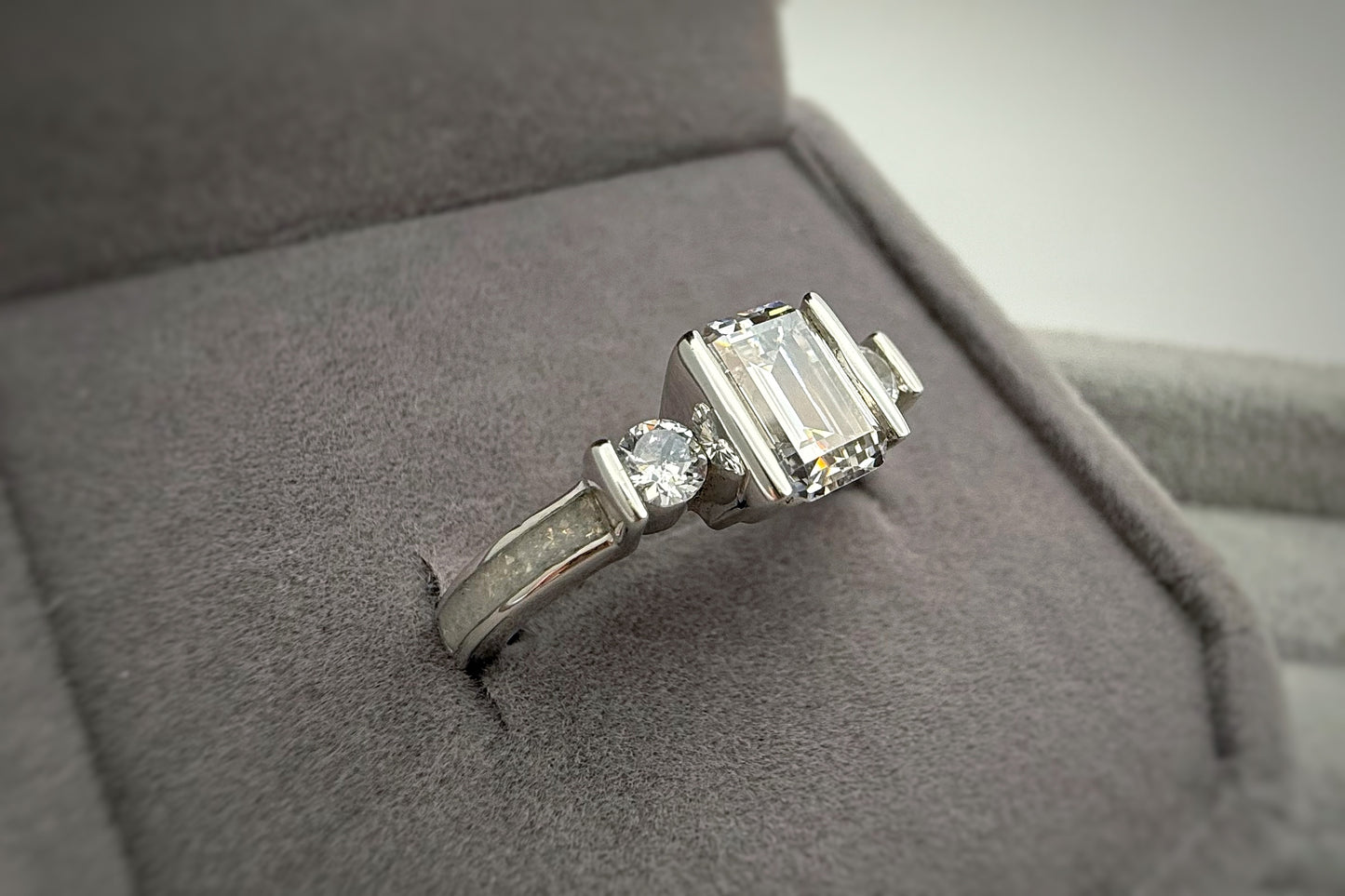 925 Silver Emerald Cut Solitaire Ring