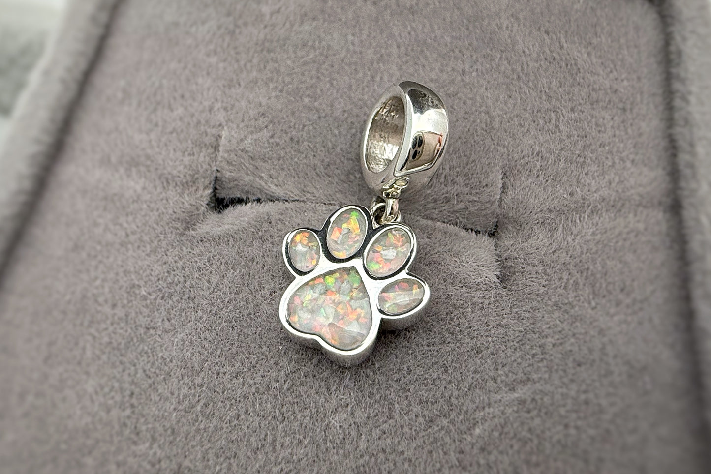 925 Silver Paw Print Dangle Charm