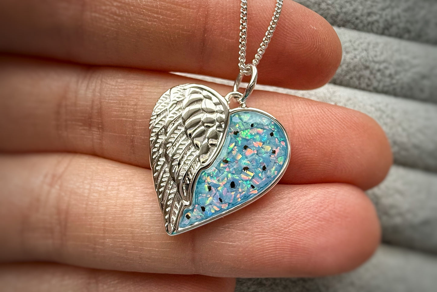 925 Silver Half Wing Heart Pendant