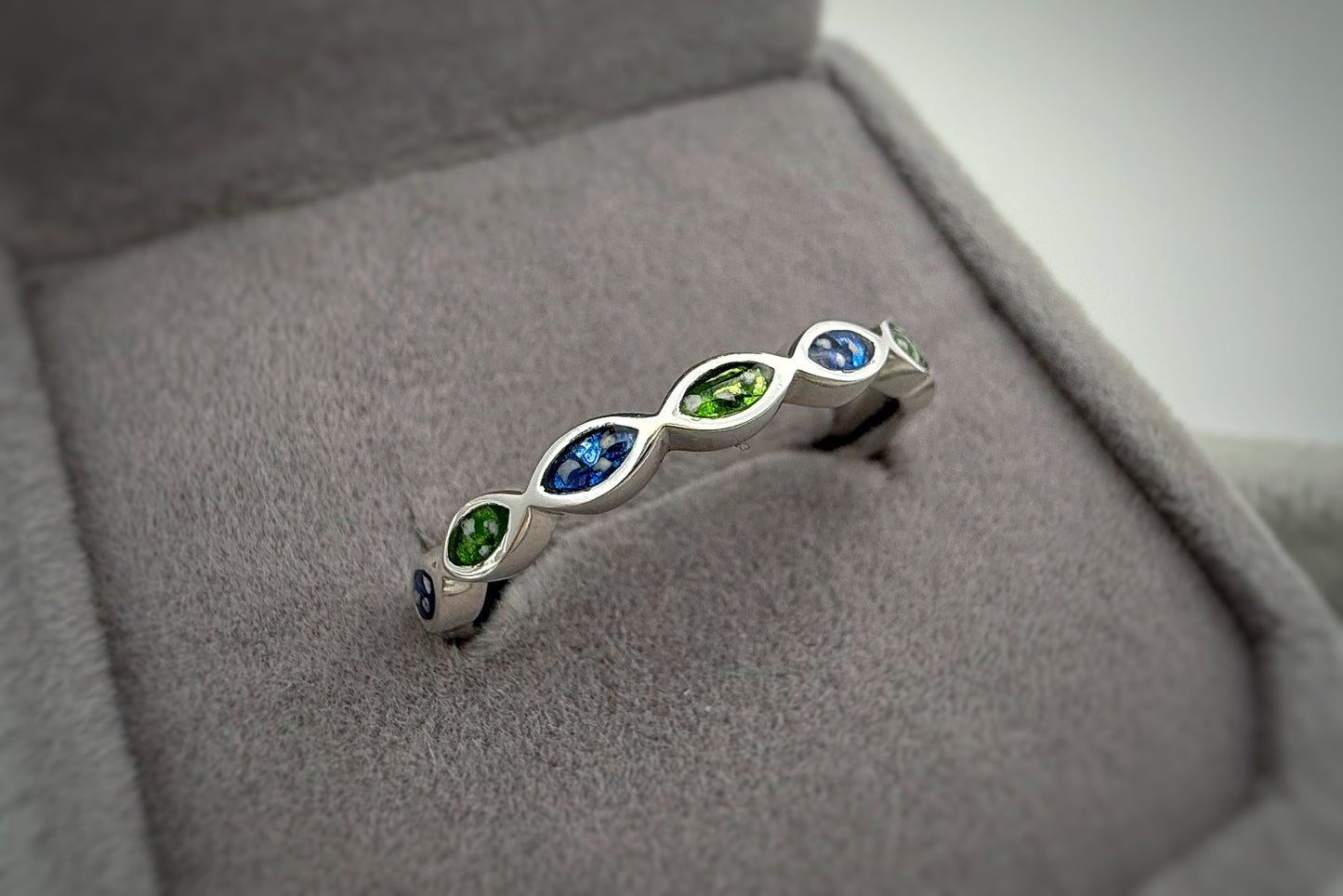 925 Silver Half Almond Band Ring