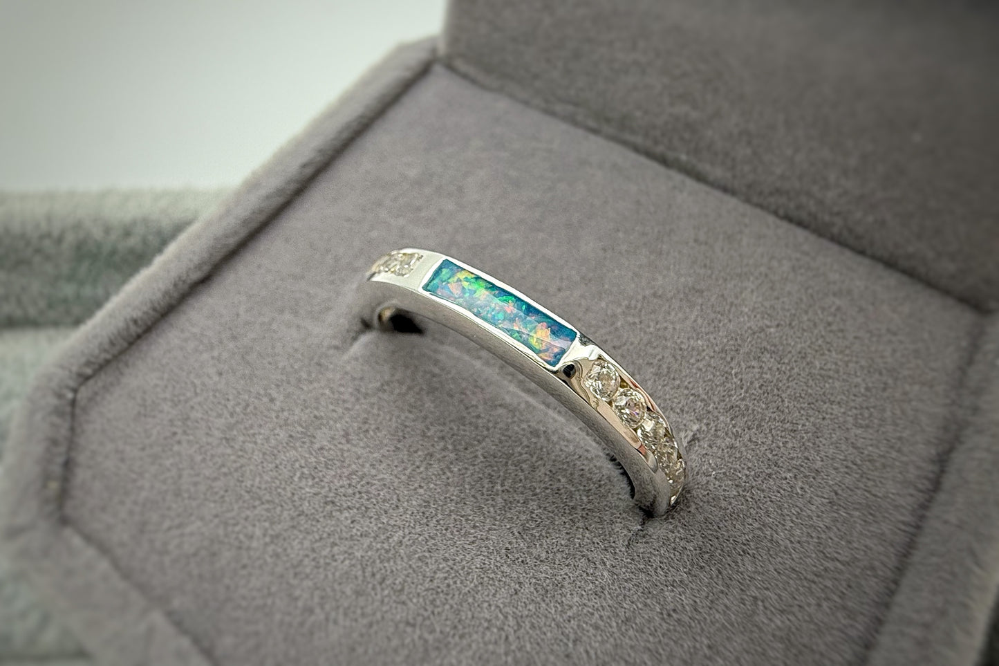925 Silver Rectangular Crystal Channel Set Band Ring
