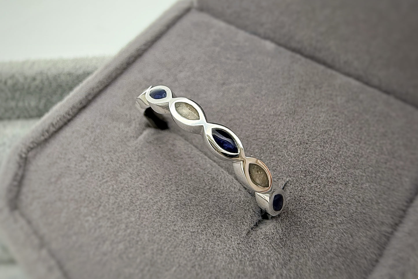 925 Silver Half Almond Band Ring