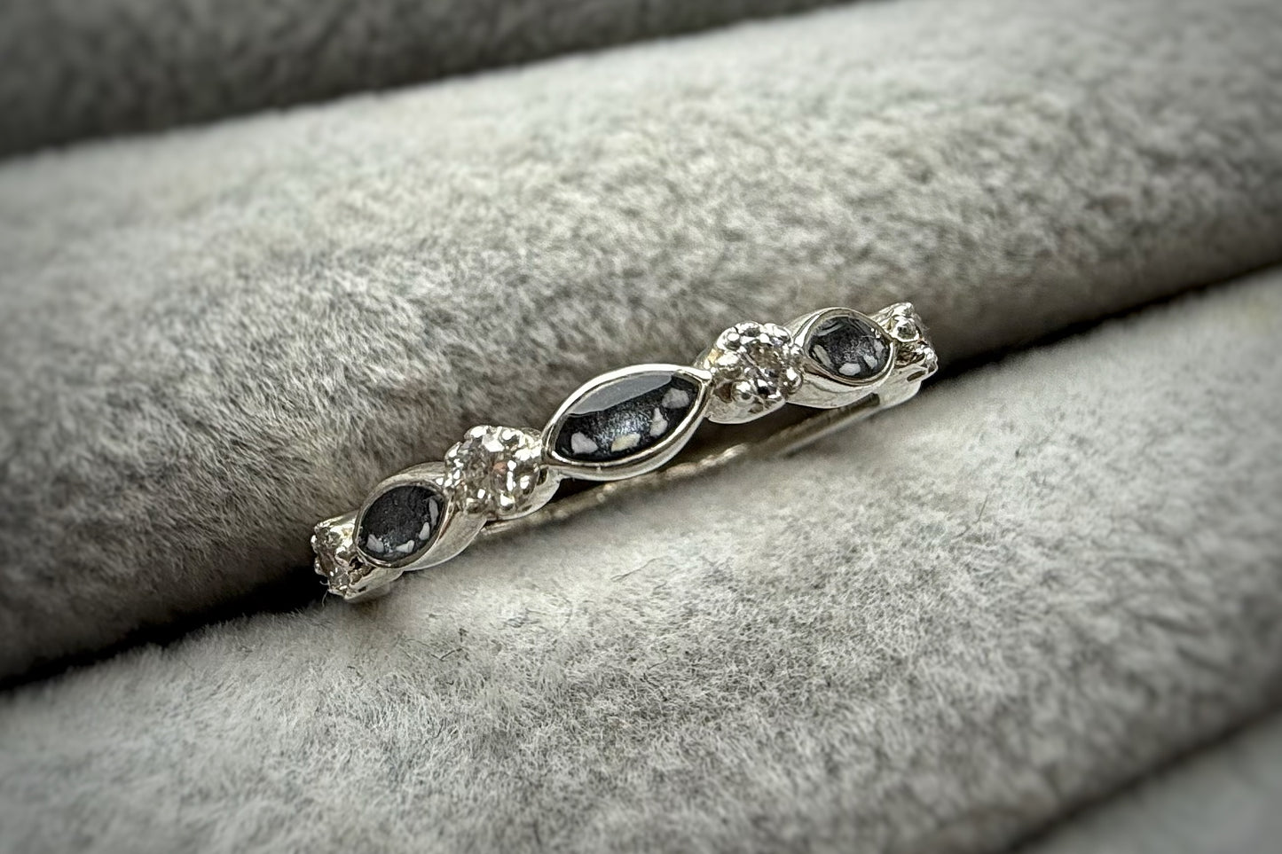 925 Silver Half Marquis Crystal Ring