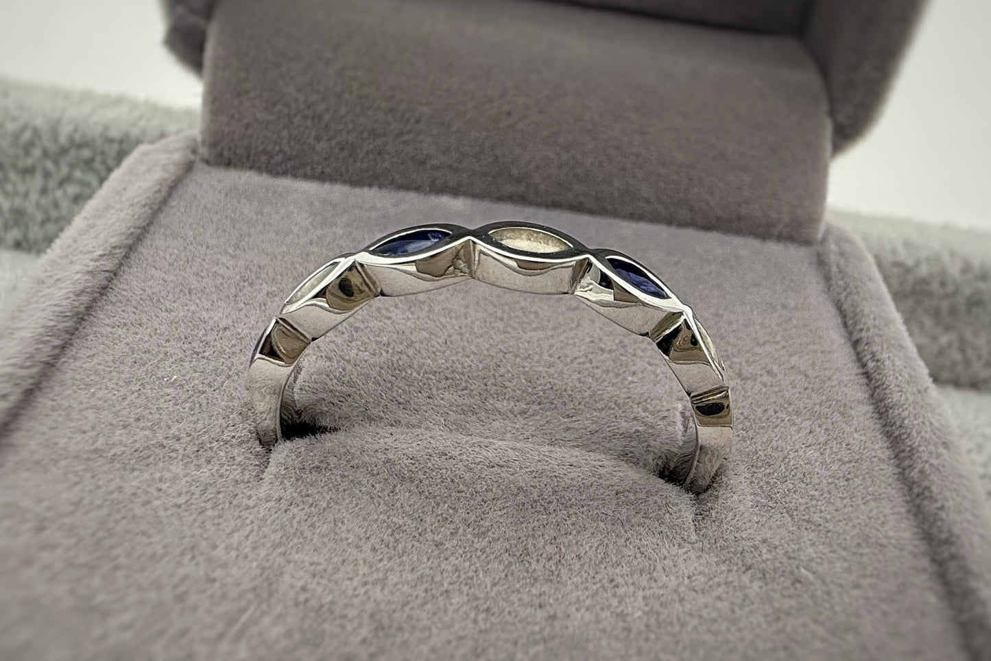 925 Silver Half Almond Band Ring