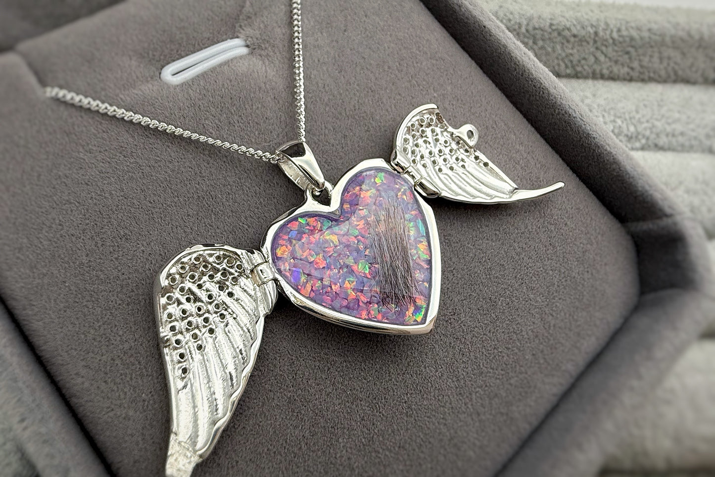 925 Silver Angel Wings Locket Pendant