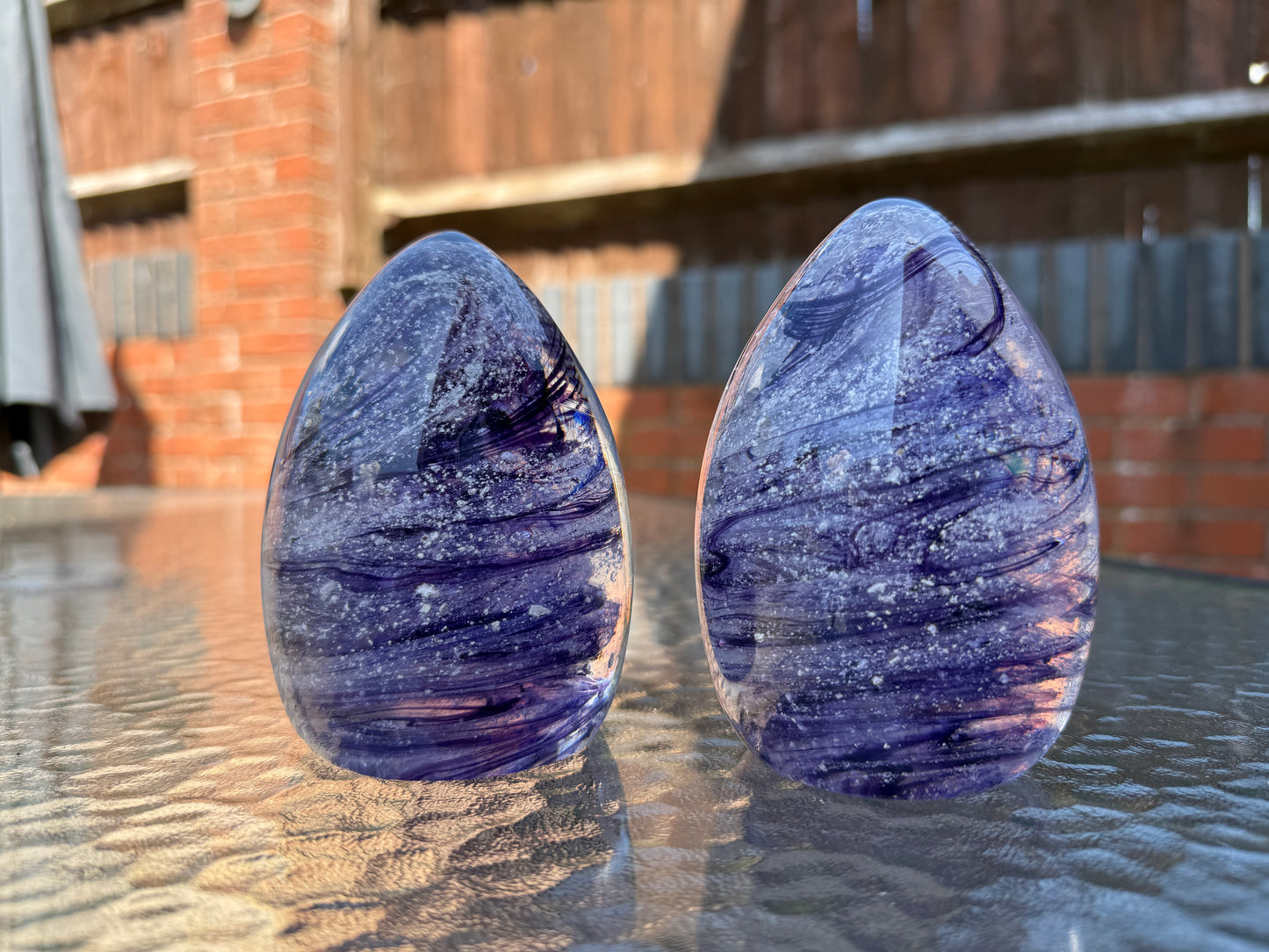 Crystal Glass Ashes Domed Paperweight